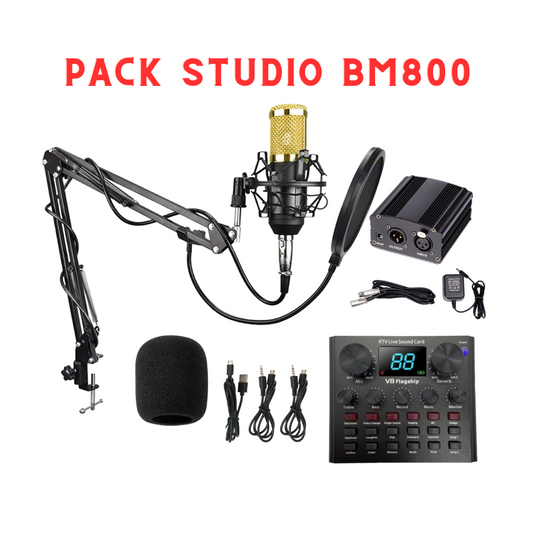 Pack Studio: BM 800 avec carte son V8 Flagship et phantom power 48V