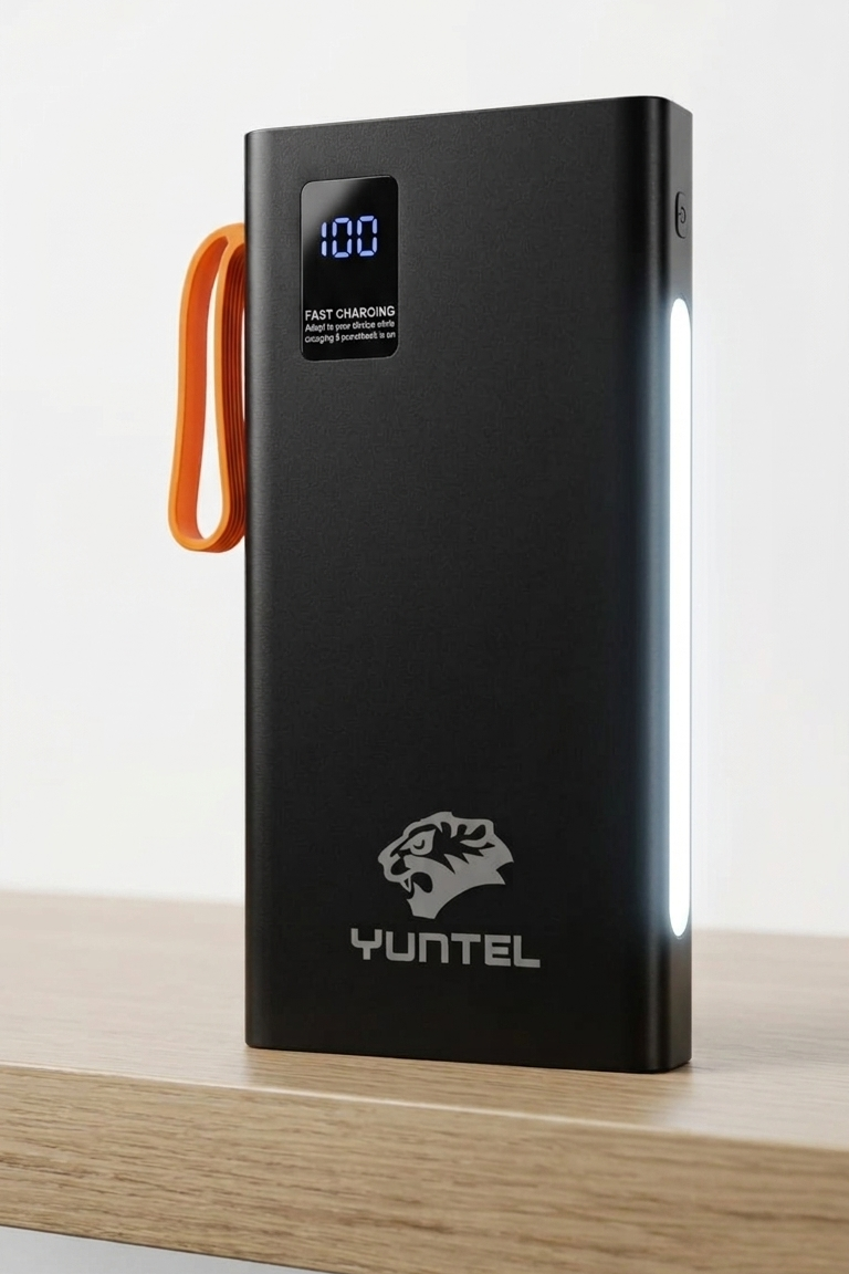 Power Bank YUNTEL 10000mAh 22,5W avec 4 Câbles Intégrés USB-C