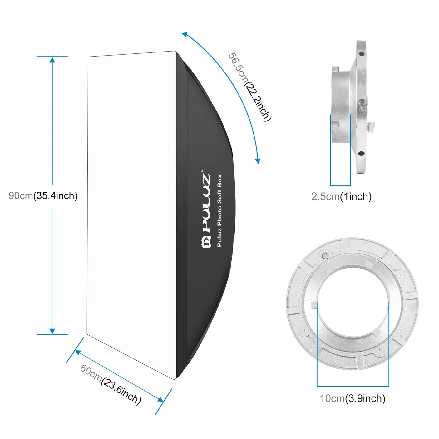 Kit Éclairage Studio PULUZ 300W avec Softbox 60x90cm, Trépied 2.6m et Télécommande – Lumière LED Professionnelle