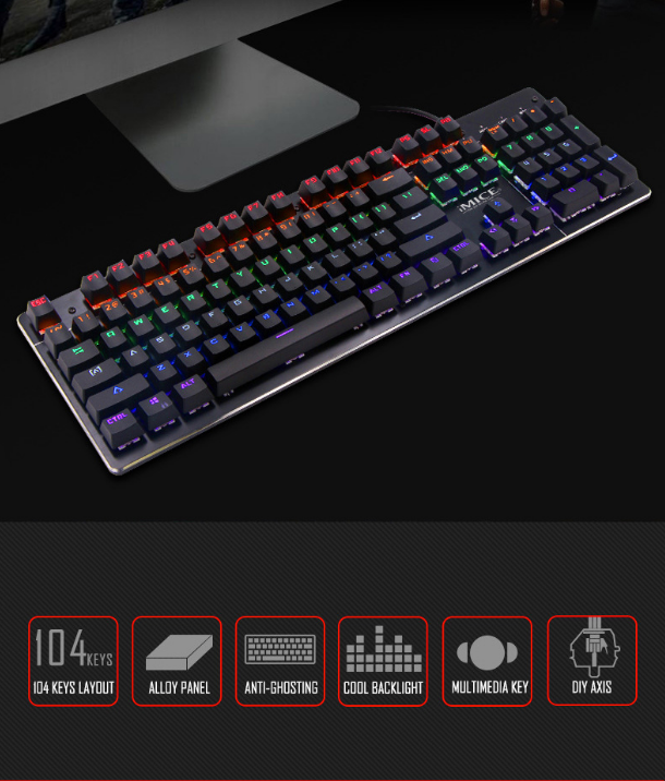 Clavier Mécanique Gaming IMICE MK-X80 – Performance et Éclairage RGB