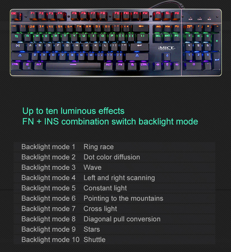 Clavier Mécanique Gaming IMICE MK-X80 – Performance et Éclairage RGB