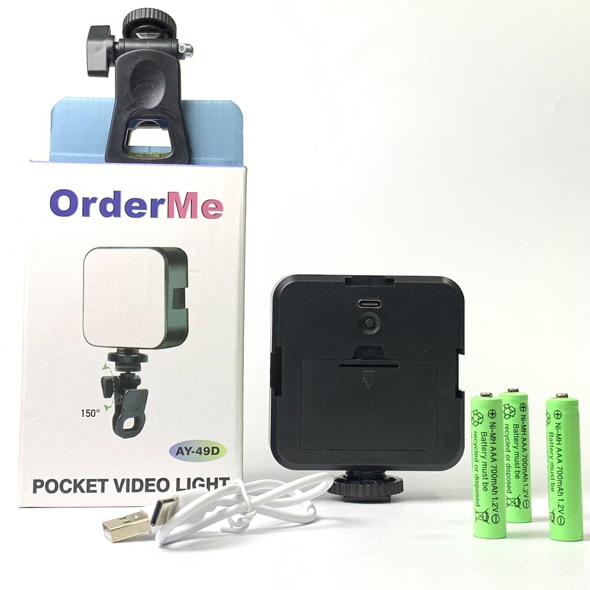Mini Lumière Vidéo Portable AY-49D – Éclairage LED 800Lm avec 3 Modes de Couleur