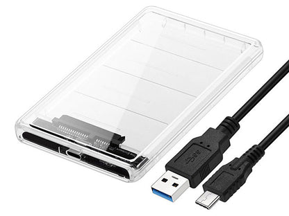 Boîtier Transparent pour Disque Dur SATA 2,5" avec Port Type-C