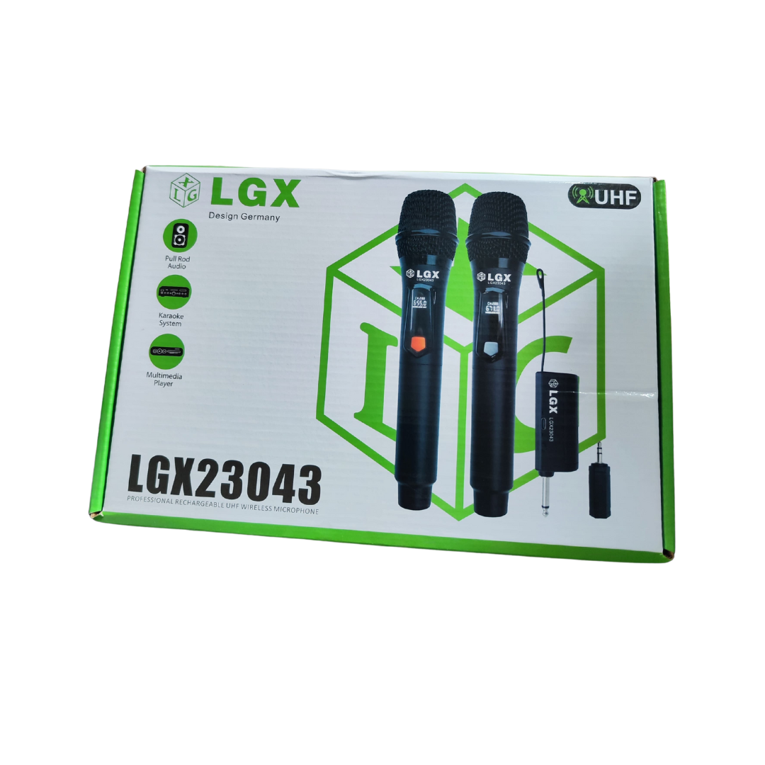 Microphone Sans Fil Professionnel LGX23043 | Double Micro UHF Rechargeable 1200mAh | Portée 50M