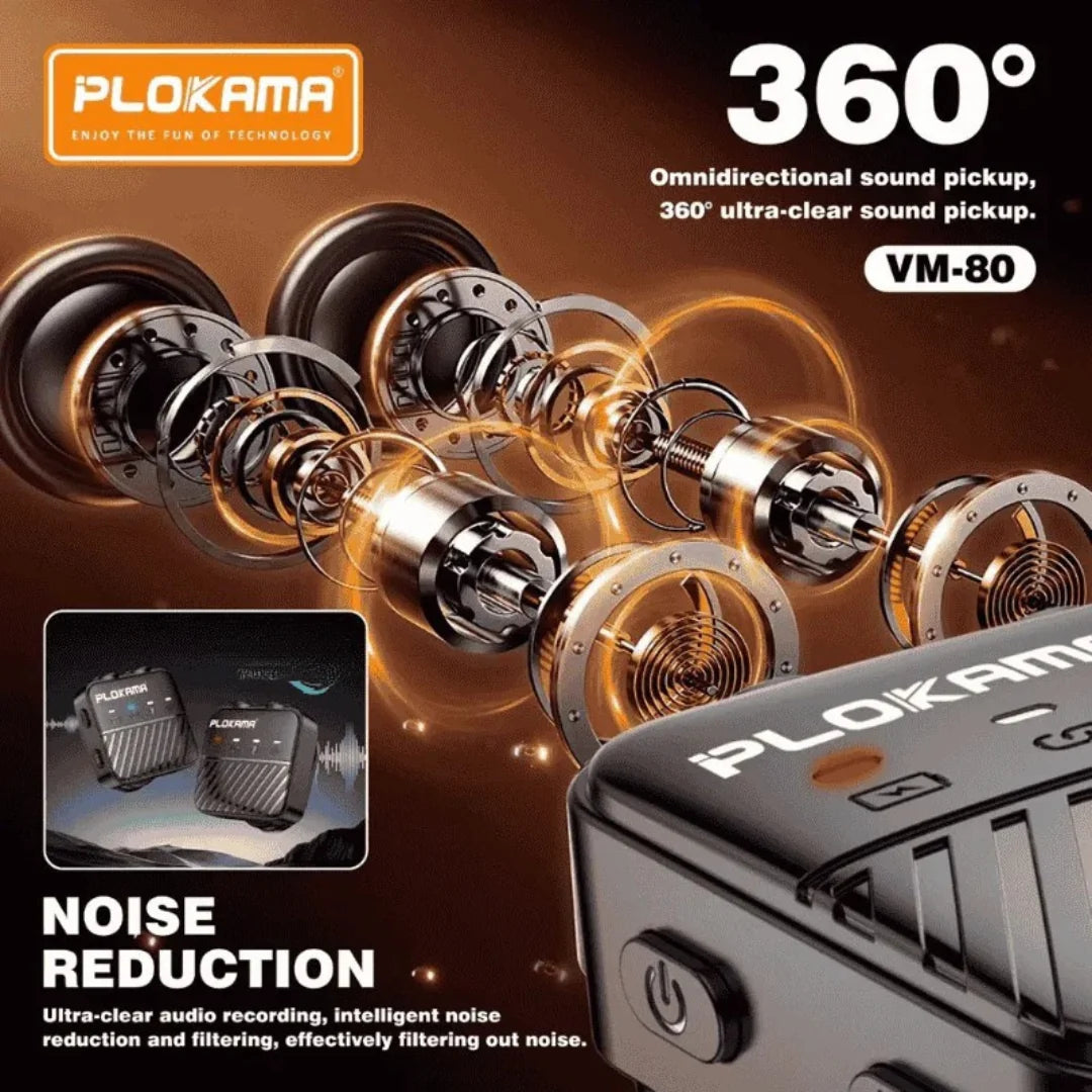 Microphone Sans Fil Double Plokama VM-80 Type-C & Lightning