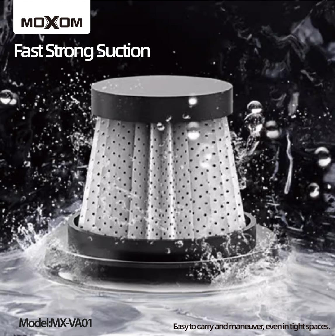 مُكنسة يدوية لاسلكية موكسم MXVA01 - قوة 120 واط، قابلة للشحن ومحمولة