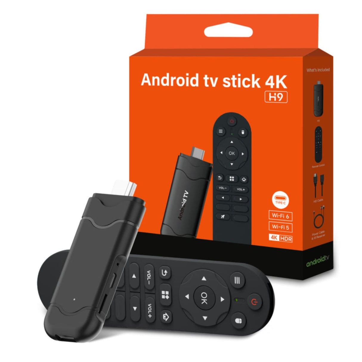 H9 TV Stick Android 16 – Full HD, 2GB/16GB, WiFi 2.4G/5G