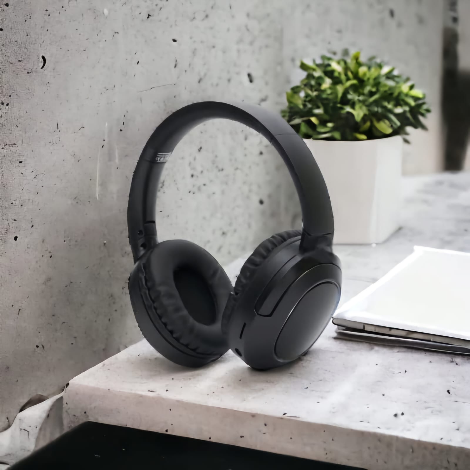 Casque Stéréo Sans Fil Rechargeable avec Micro Détachable - Noir