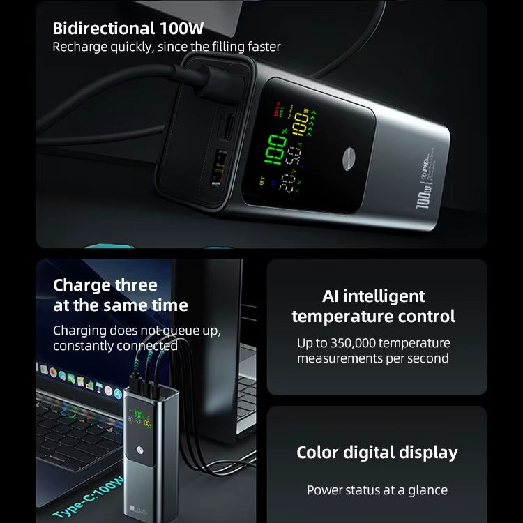 Power Bank 100W 20000mAh - Charge Rapide pour MacBook, Laptop Type C et Mobiles