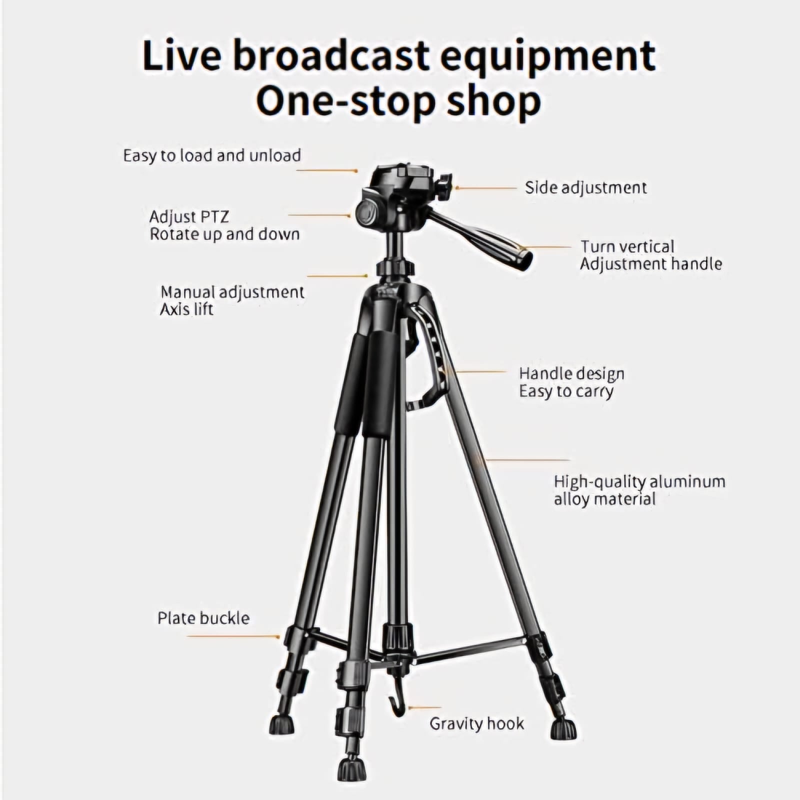 Trépied Universel Portable 1.8m – Stabilité et Flexibilité pour Caméra et Smartphone