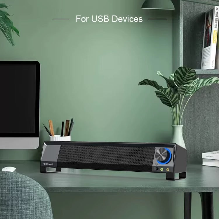 Barre de Son Kisonli X2 – Son Stéréo pour Ordinateur et TV LED
