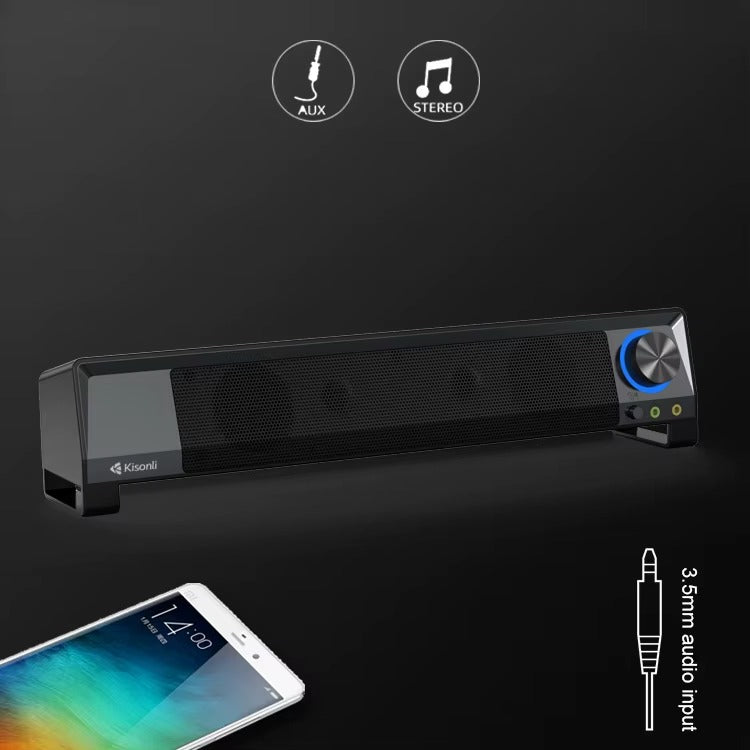 Barre de Son Kisonli X2 – Son Stéréo pour Ordinateur et TV LED