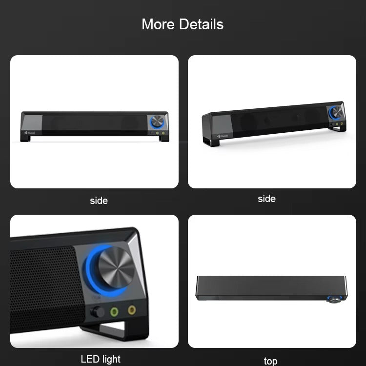 Barre de Son Kisonli X2 – Son Stéréo pour Ordinateur et TV LED