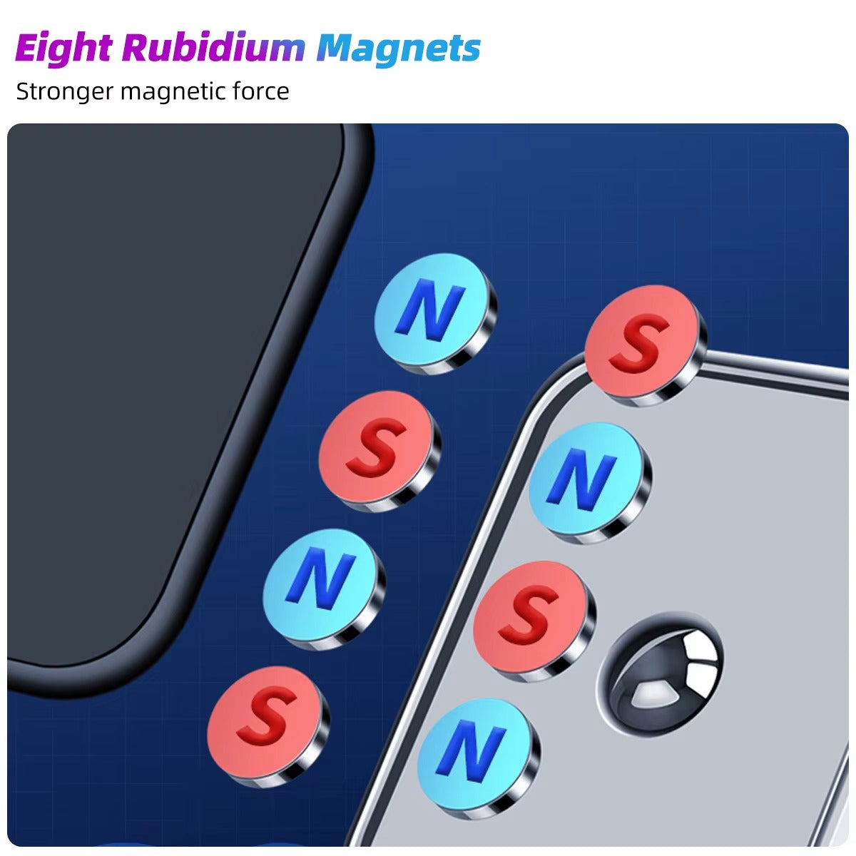 Support Téléphone Voiture Magnétique Invisible en Métal 360°