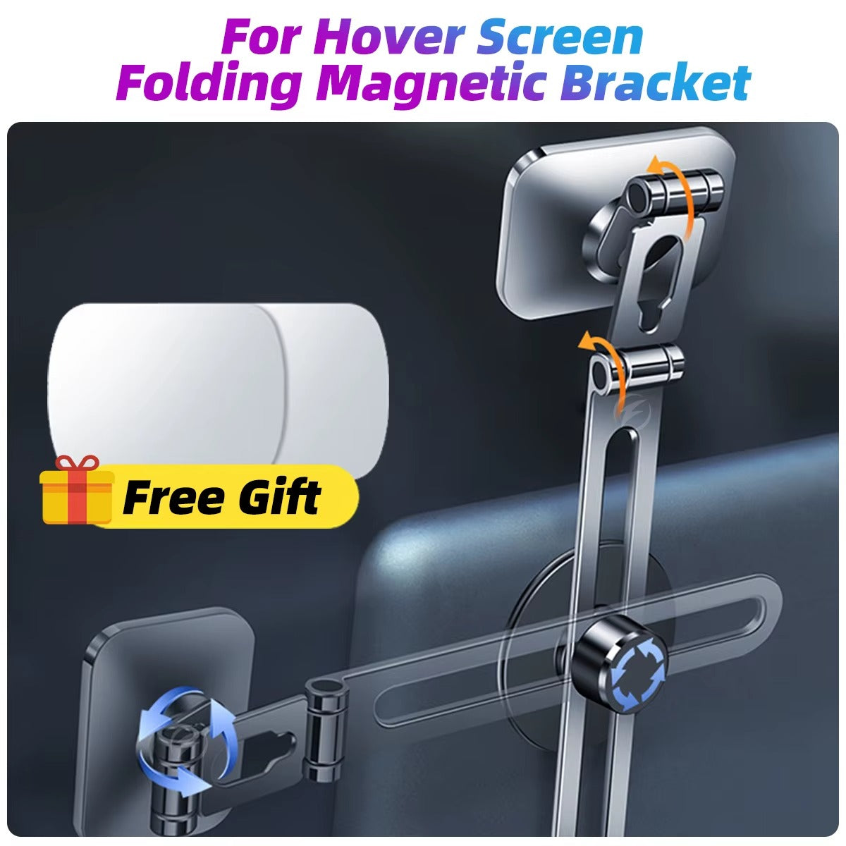 Support Téléphone Voiture Magnétique Invisible en Métal 360°