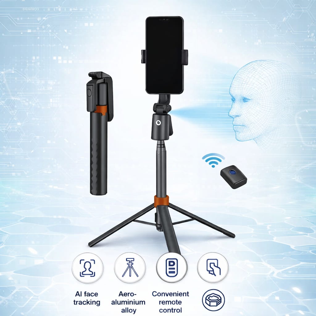 Perche Selfie Q13 Trépied AI 360° avec Télécommande