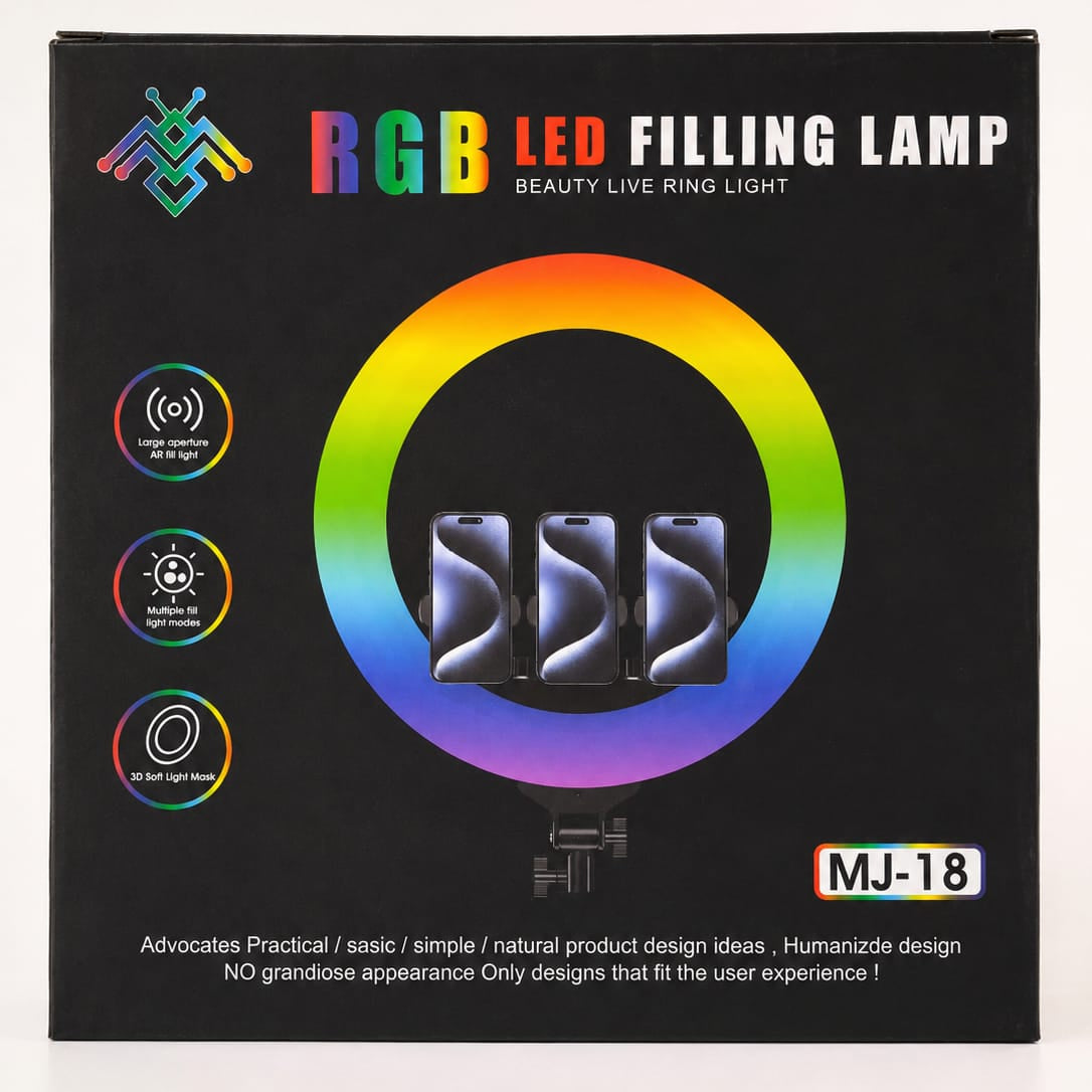 Ring Light MJ18 44cm avec Trépied 2m – Éclairage Pro LED