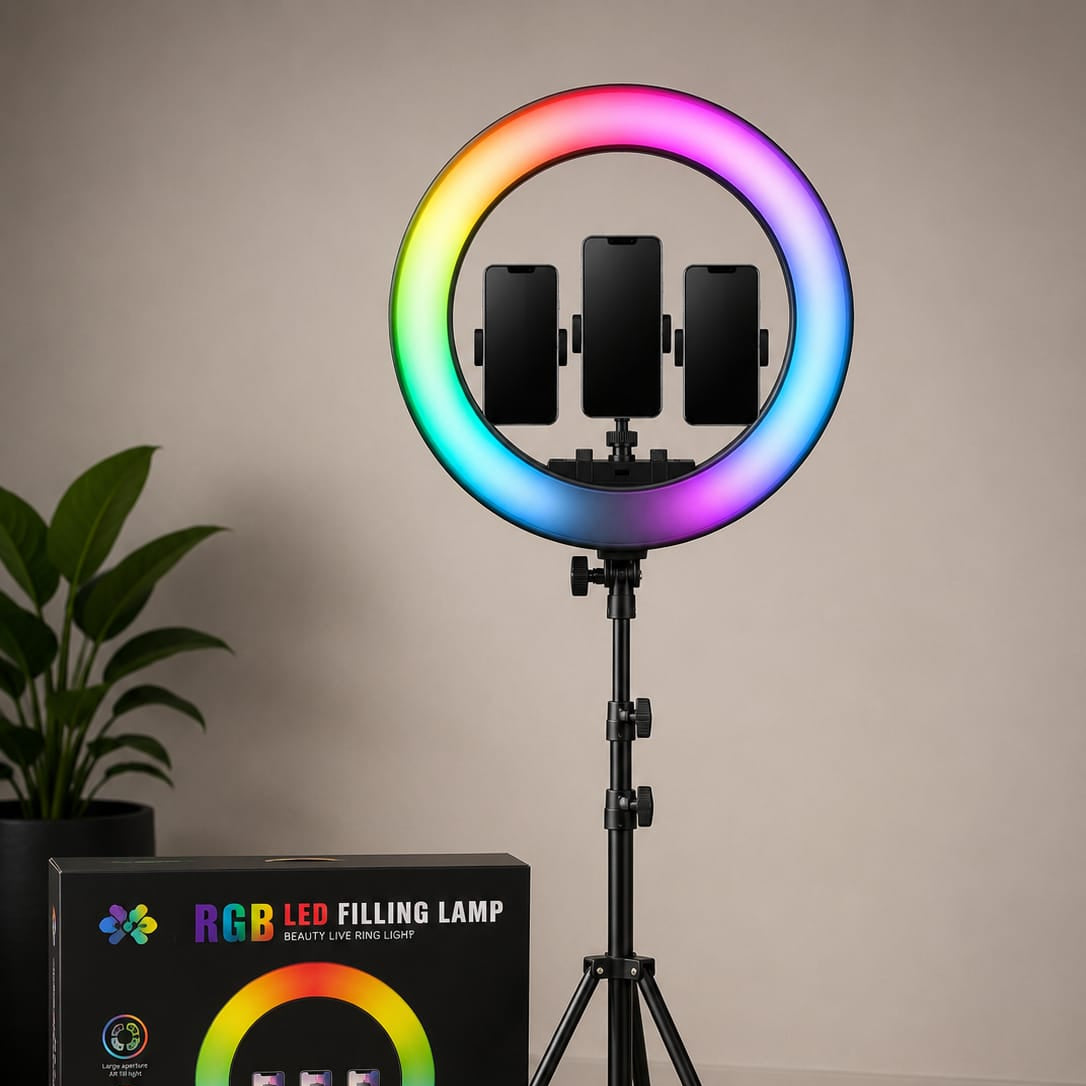 Ring Light MJ18 44cm avec Trépied 2m – Éclairage Pro LED