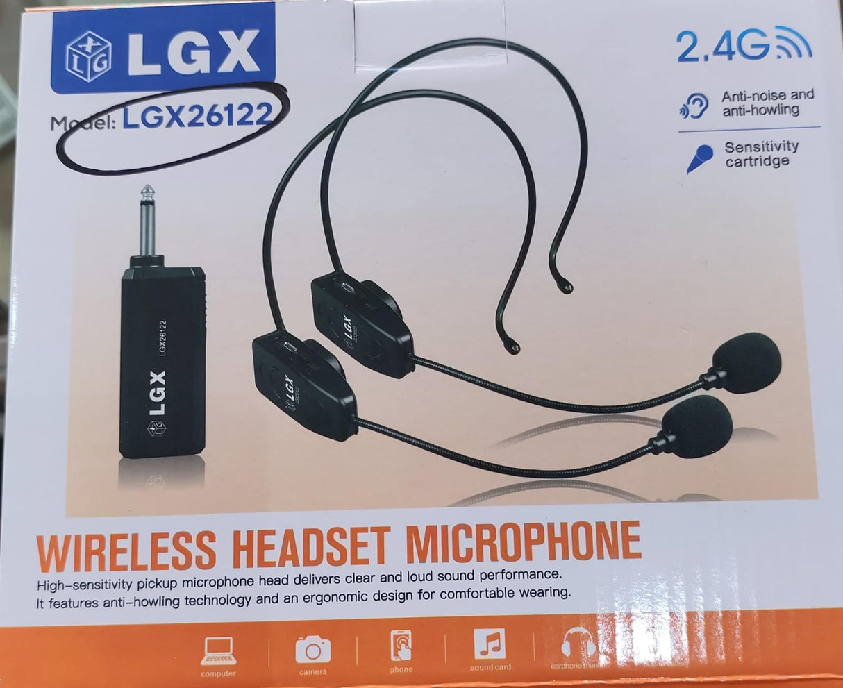ميكروفون لاسلكي قابل لإعادة الشحن LGX24121 2.4G – صوت استوديو احترافي