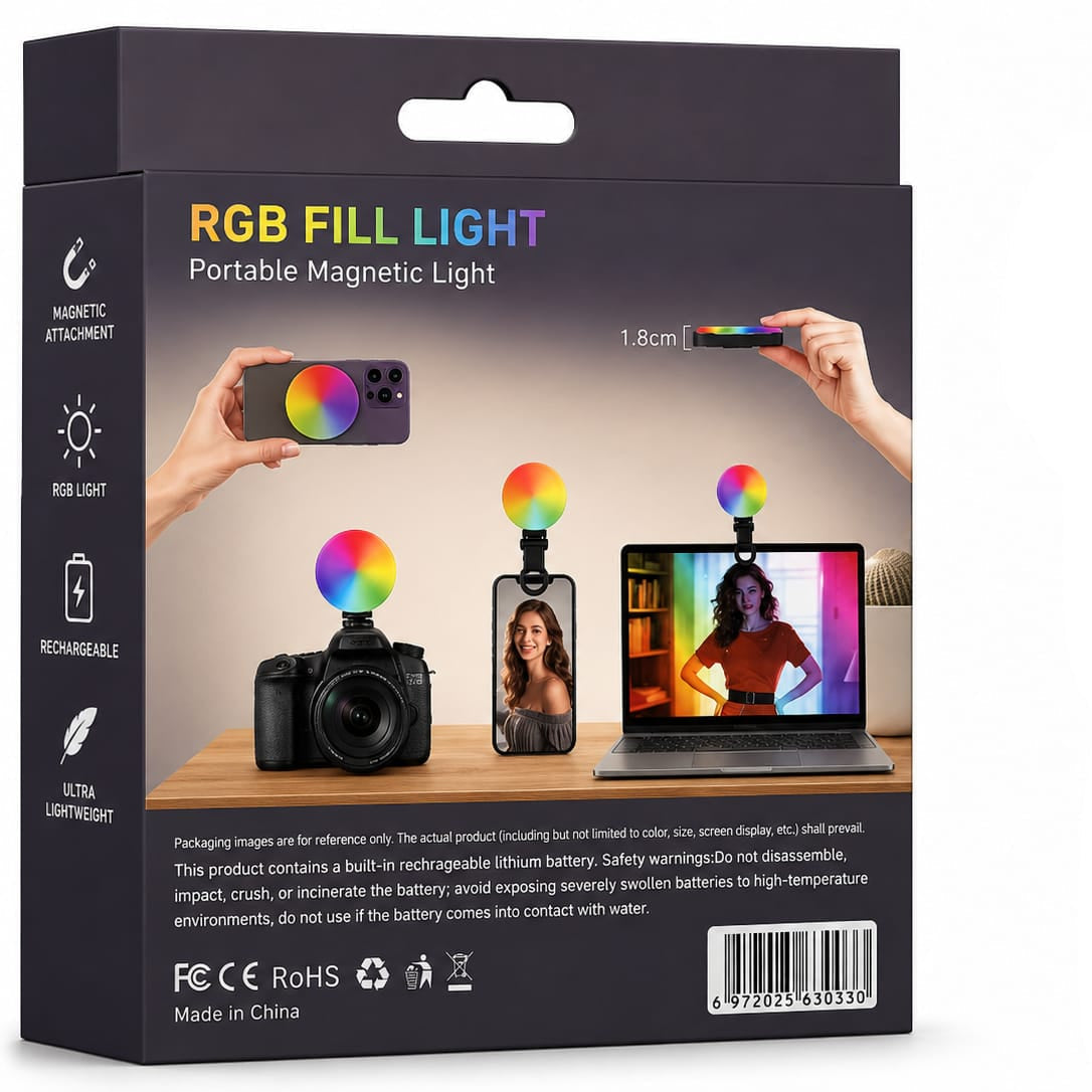 Lampe Selfie RGB MJ-23 Rechargeable à Clip pour Smartphone