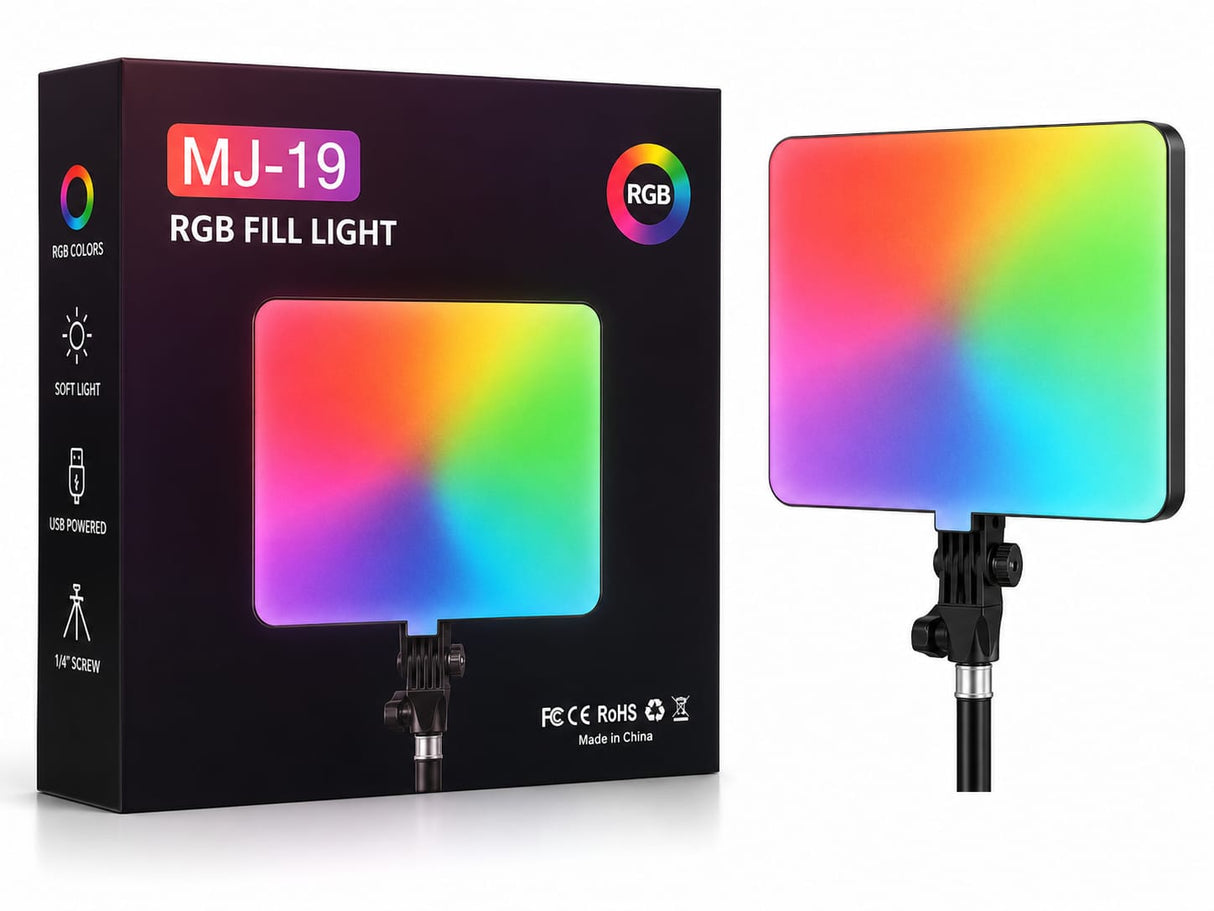 Panneau LED RGB MJ-19 36x25 cm avec Trépied Professionnel