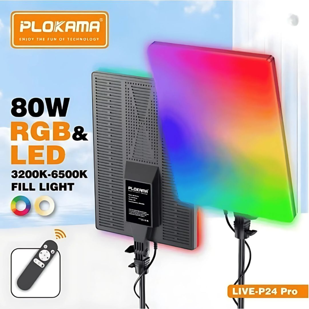 Panneau LED RGB 80W Plokama P24 Pro + trépied 2M pro