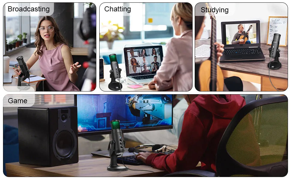 Microphone à condensateur USB Jmary PW9 avec éclairage RGB