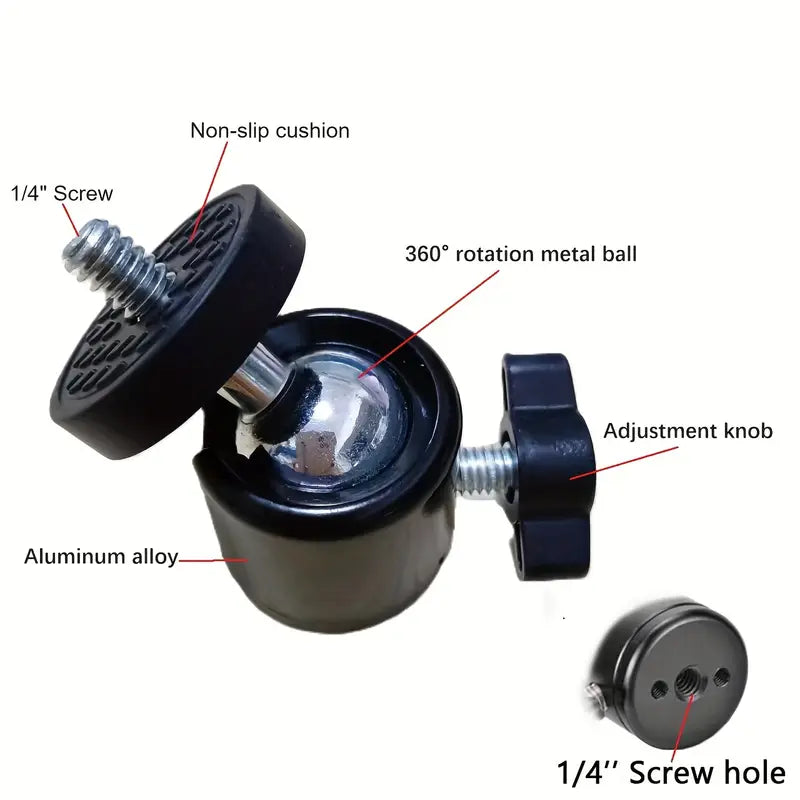 Tête Rotative Lourde 1/4" pour Trépied