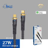 Câble USB Type-C vers Lightning Royal RO-11 27W PD Fast Charge