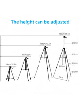 Trépied Photo Vidéo 140cm en Métal Réglable 360°