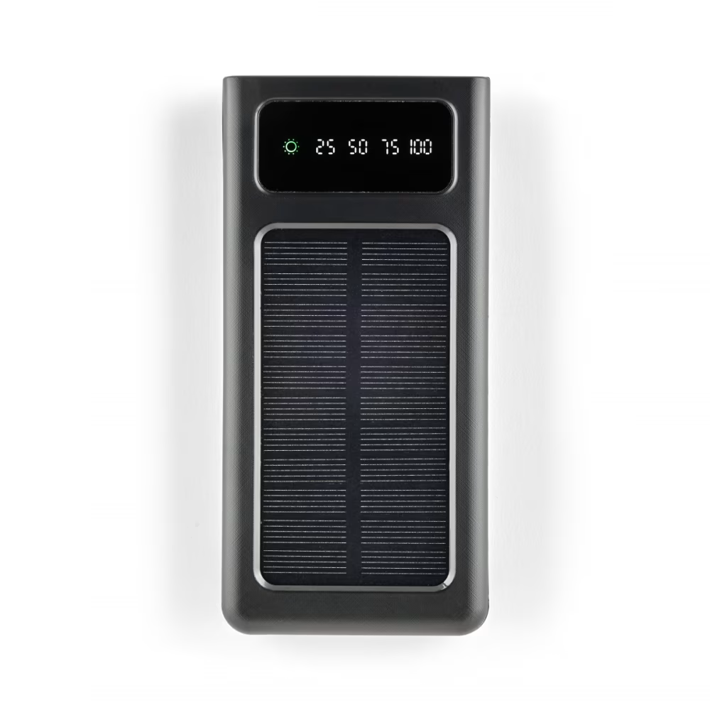 Batterie Externe Solaire 30000mAh avec Câbles Intégrés et Lampe LED