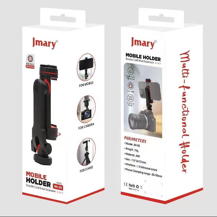 Support Smartphone Jmary BH-05 avec Double Griffe Cold Shoe