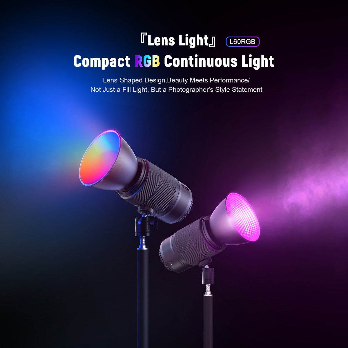 Lampe LED COB RGB LUXCEO L60RGB 60W Photo Vidéo