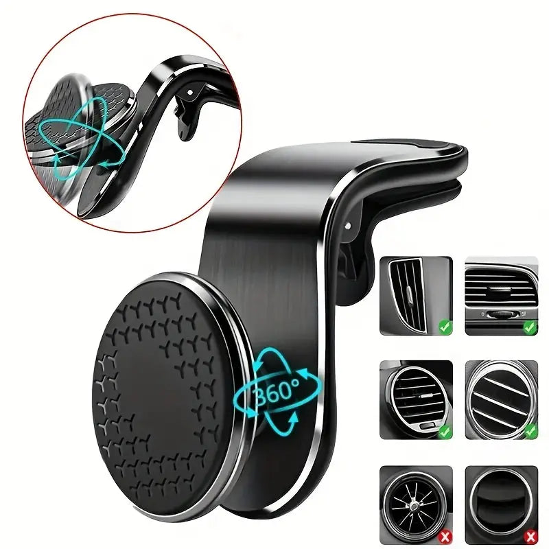 Support Magnétique Universel pour Voiture – Fixation Grille d’Aération