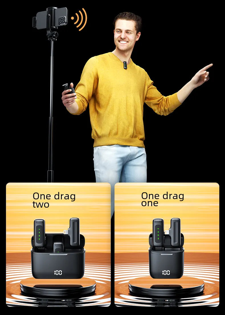 Microphone Lavalier Sans Fil DUNSPIN SK-963/964 – iPhone & Type-C