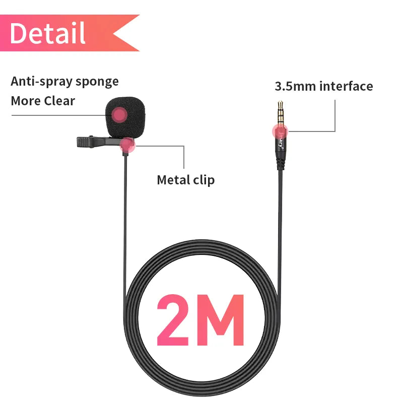 Microphone Cravate Jmary 3.5mm Lavalier – Son Clair et Portable