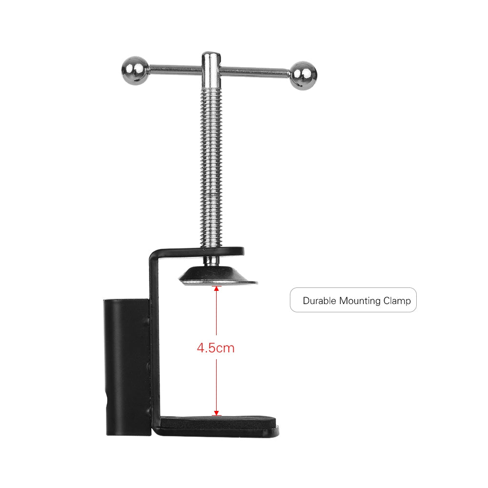 Support Microphone Réglable en Métal avec Pince de Table