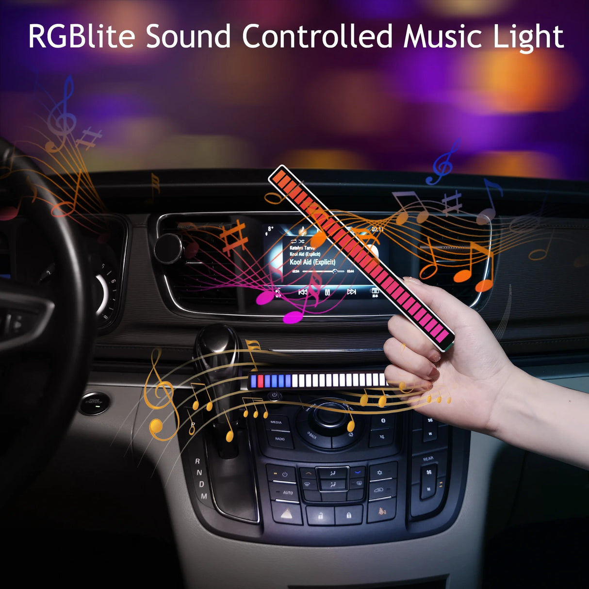 Pack de 2 Barres LED Music Level Light – 32 LEDs Multicolores Sensibles au Son