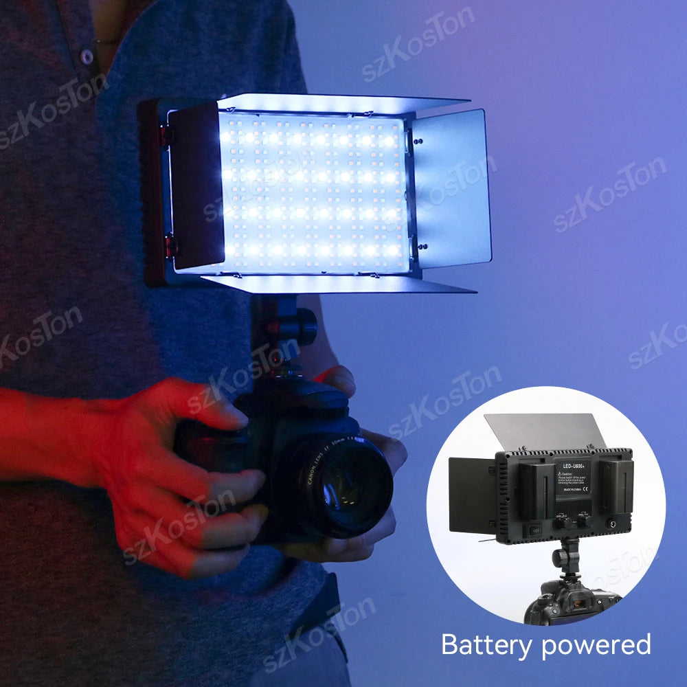 U600+ Panneau Lumineux RGB Bicolore 40W avec trépied 2m - Éclairage Professionnel (Batteries non incluses)