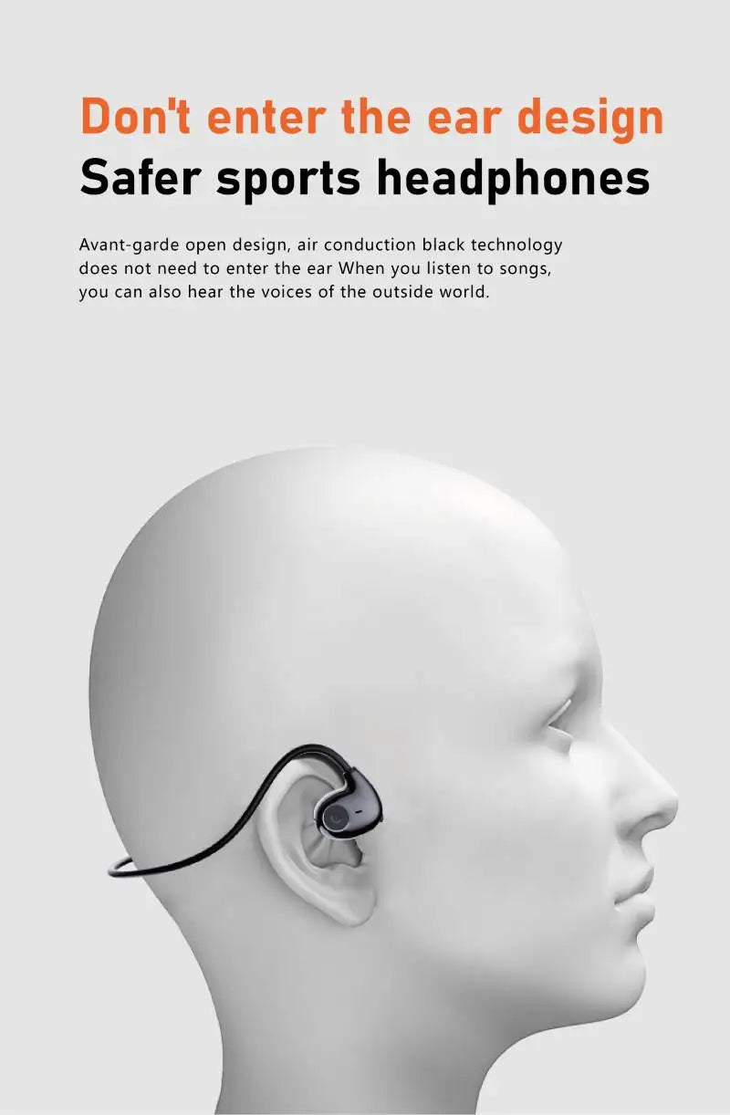 Écouteurs Bluetooth 5.3 TWS à Conduction d'Air – Autonomie 4h, Étanches IPX4