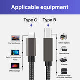 Câble USB Imprimante – Type B mâle vers USB-C / USB-A mâle – 1.5m