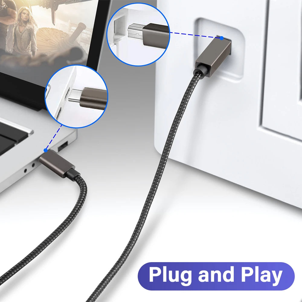 Câble USB Imprimante – Type B mâle vers USB-C / USB-A mâle – 1.5m