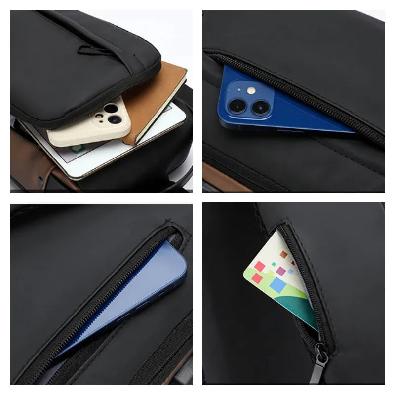 Sac à Bandoulière Multifonction Homme – Étanche, Grande Capacité avec Port USB