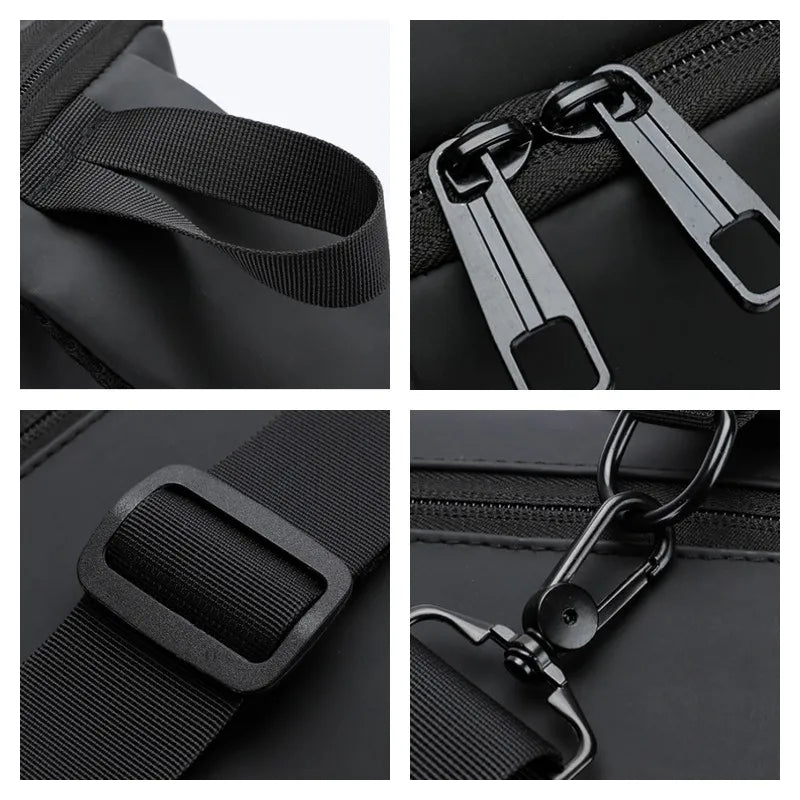 Sac à Bandoulière Multifonction Homme – Étanche, Grande Capacité avec Port USB
