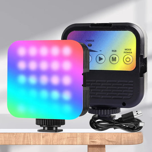 Professional Studio Video Light: CRI 97 + RGB, 2500K ~ 8500K, 3 Cold Shoe Mounts & Diffuser