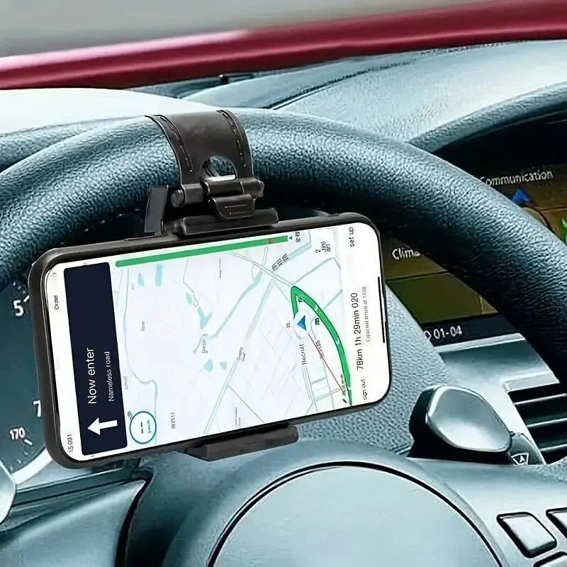 Support Téléphone Universel pour Volant de Voiture Noir