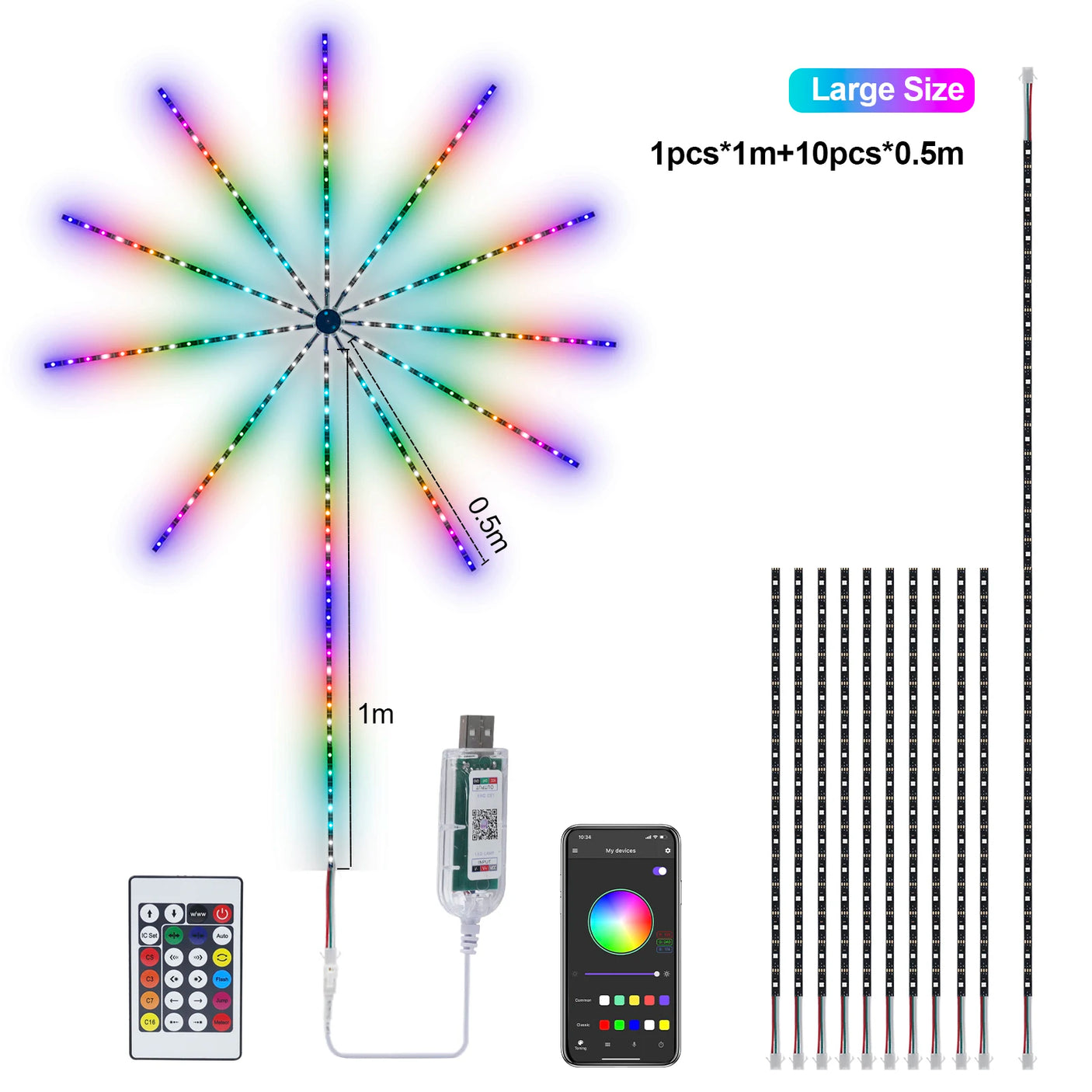 Bande LED RVB Bluetooth 5V USB - Décoration Murale et Ambiance 5M