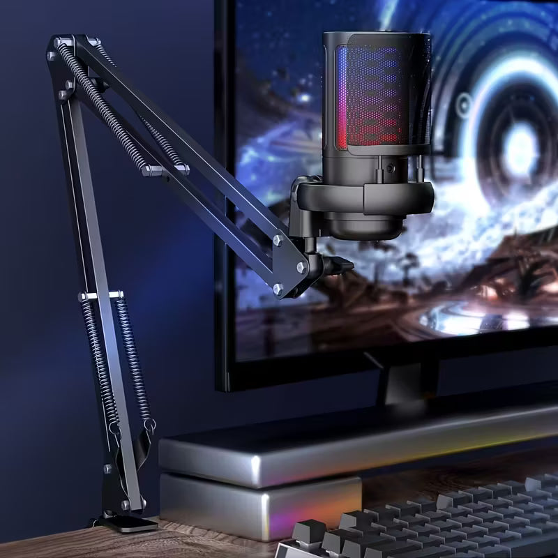 Micro USB Gaming RGB avec Bras Réglable et Mute Rapide