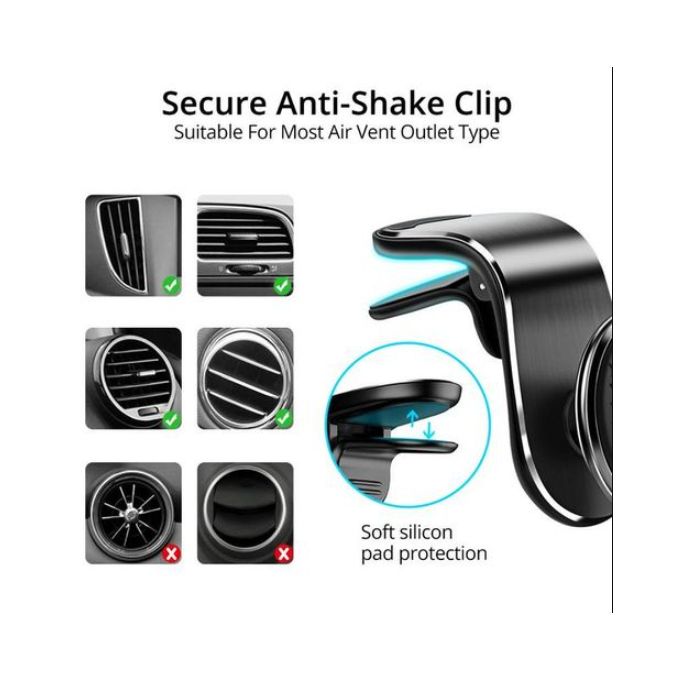 Support Magnétique Universel pour Voiture – Fixation Grille d’Aération