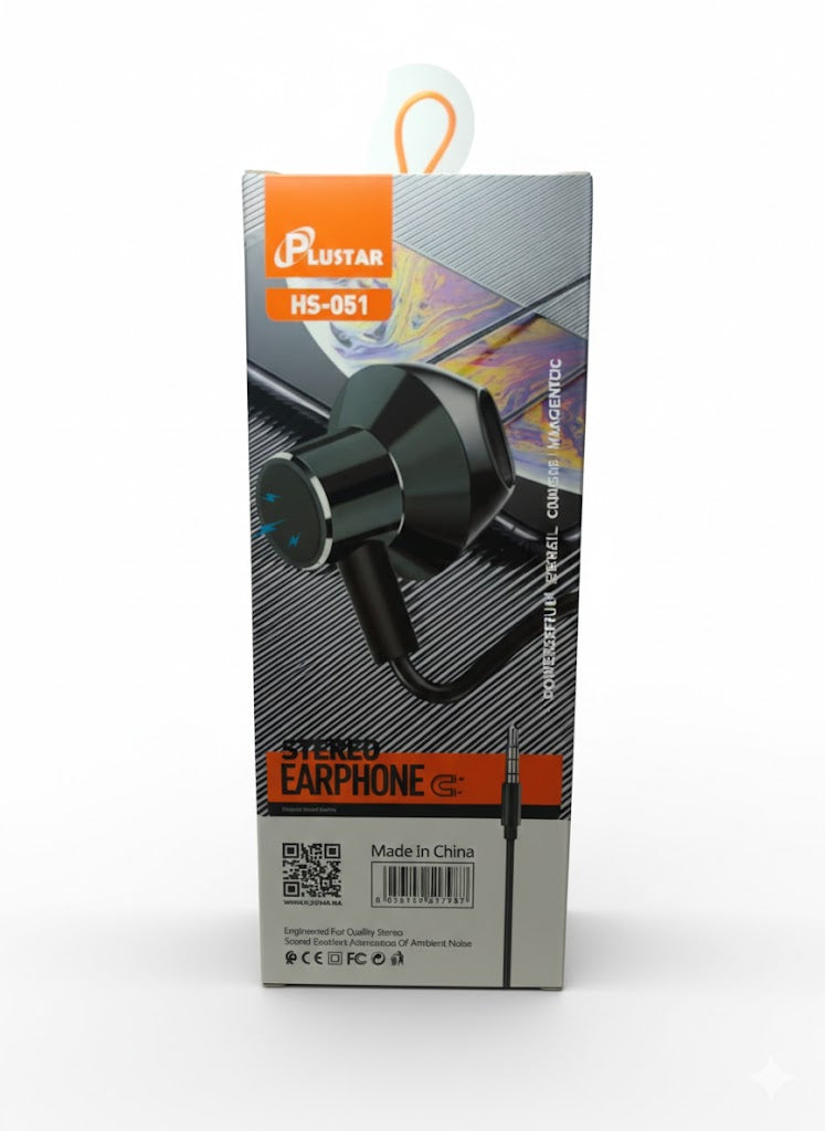 Écouteurs Stéréo Plustar HS-051 Magnétiques Double Pilote